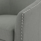 Ensemble de 2 fauteuils pivotants rembourrés avec garniture cloutée