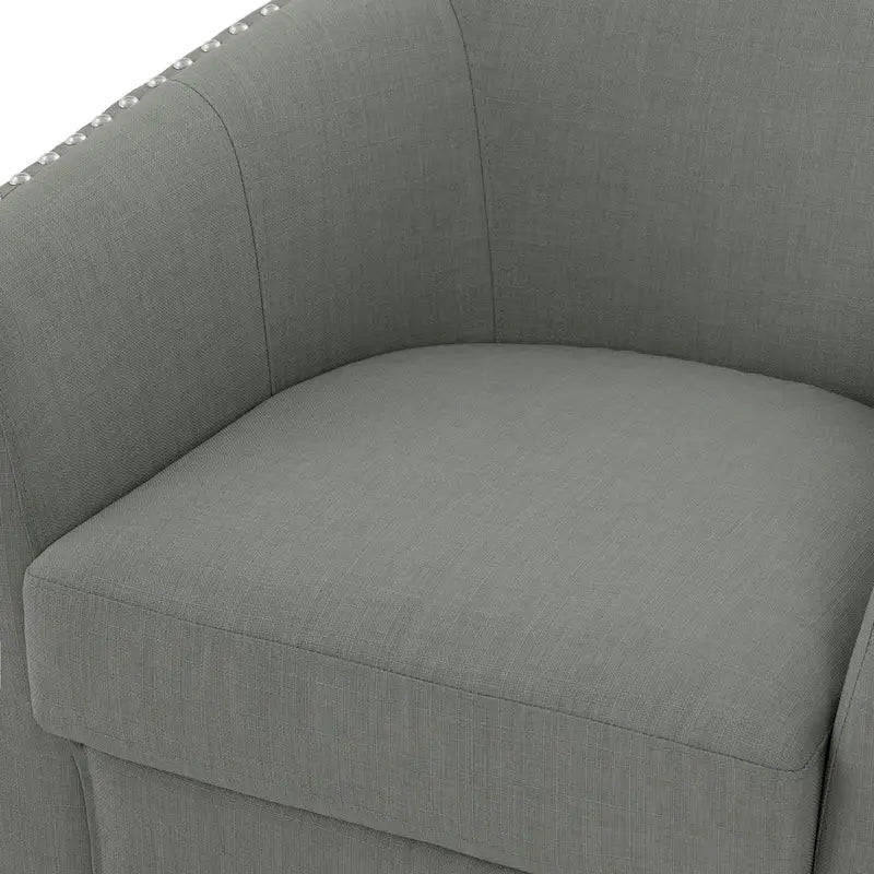 Ensemble de 2 fauteuils pivotants rembourrés avec garniture cloutée