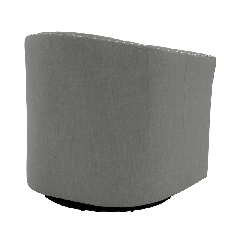 Ensemble de 2 fauteuils pivotants rembourrés avec garniture cloutée