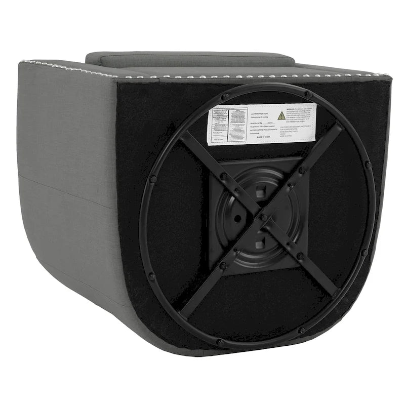 Ensemble de 2 fauteuils pivotants rembourrés avec garniture cloutée