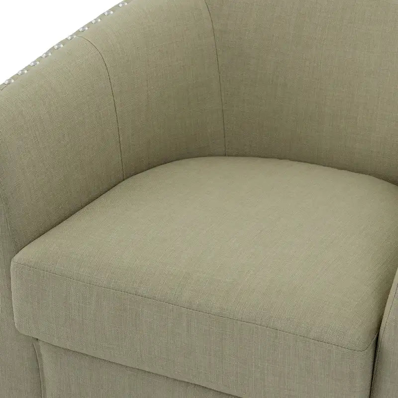 Ensemble de 2 fauteuils pivotants rembourrés avec garniture cloutée