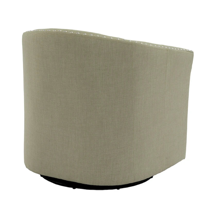 Ensemble de 2 fauteuils pivotants rembourrés avec garniture cloutée