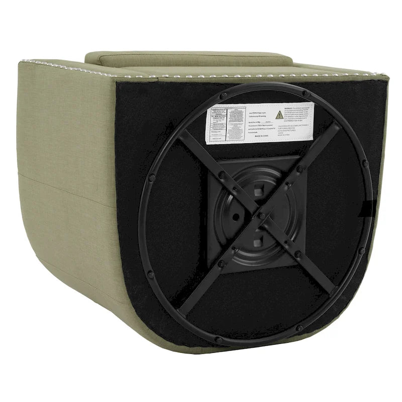 Ensemble de 2 fauteuils pivotants rembourrés avec garniture cloutée