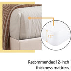 Cadre de lit plateforme rembourré alazyhome avec tête de lit capitonnée à boutons