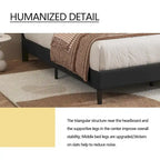 Cadre de lit plateforme rembourré alazyhome avec tête de lit capitonnée à boutons