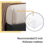 Cadre de lit plateforme rembourré alazyhome avec tête de lit capitonnée à boutons