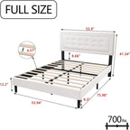 Cadre de lit plateforme rembourré alazyhome avec tête de lit capitonnée à boutons