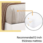 Cadre de lit plateforme rembourré alazyhome avec tête de lit capitonnée à boutons