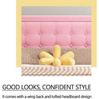 Cadre de lit plateforme rembourré alazyhome avec tête de lit capitonnée à boutons