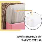 Cadre de lit plateforme rembourré alazyhome avec tête de lit capitonnée à boutons