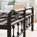 Lit plateforme en métal de 35,5 cm avec tête et pied de lit pour rangement