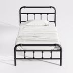 Lit plateforme en métal de 35,5 cm avec tête et pied de lit pour rangement