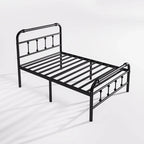 Lit plateforme en métal de 35,5 cm avec tête et pied de lit pour rangement