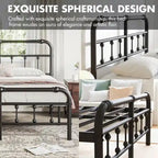 Lit plateforme en métal de 35,5 cm avec tête et pied de lit pour rangement