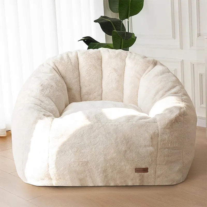 Pouf géant, pouf surdimensionné en forme de coquillage avec rembourrage