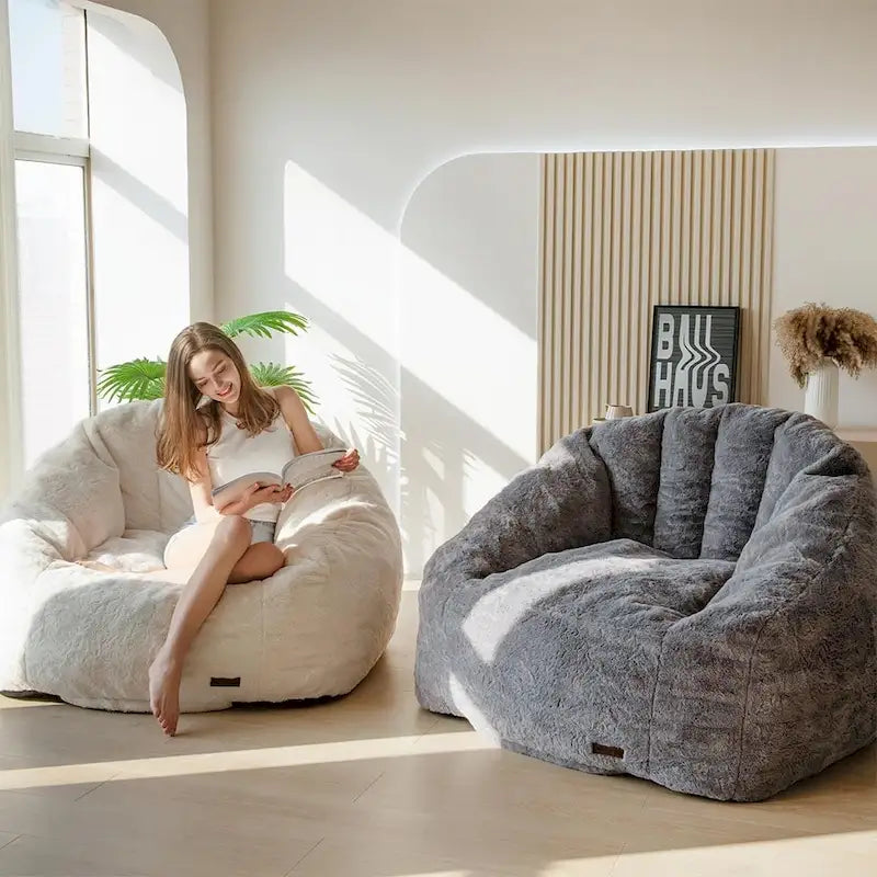 Pouf géant, pouf surdimensionné en forme de coquillage avec rembourrage