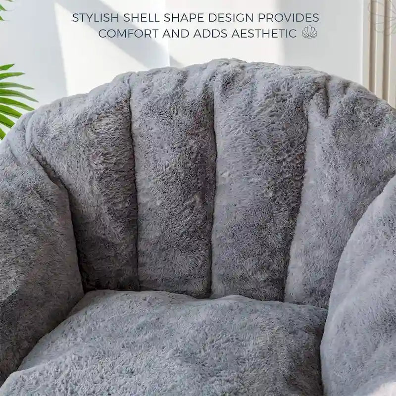 Pouf géant, pouf surdimensionné en forme de coquillage avec rembourrage