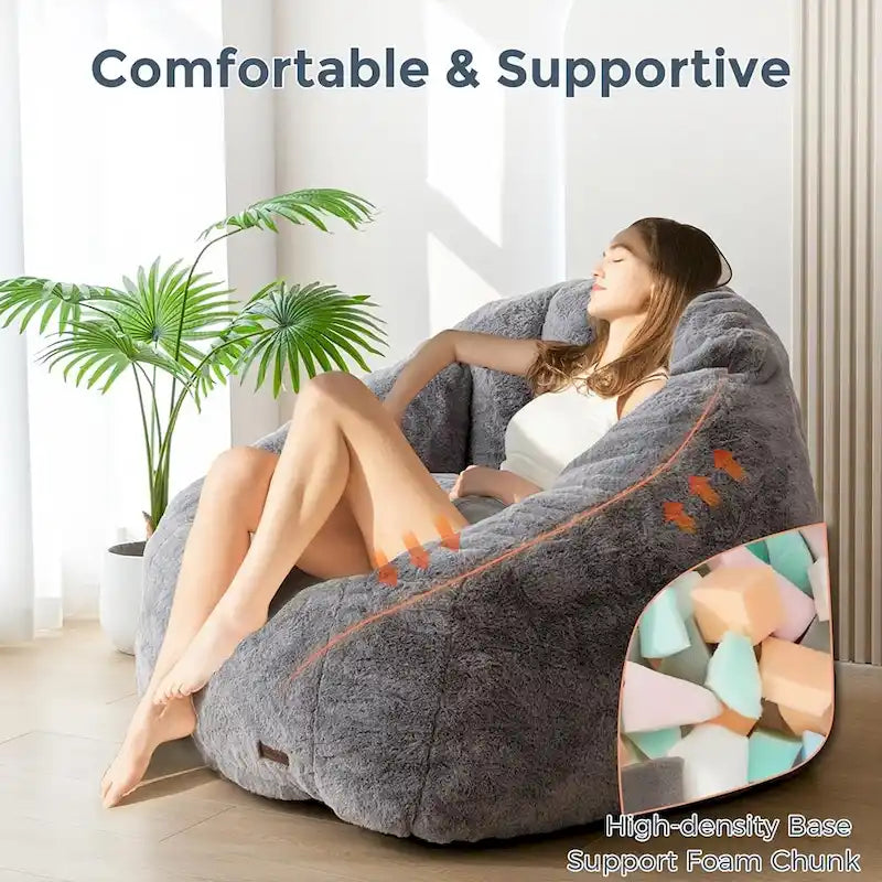 Pouf géant, pouf surdimensionné en forme de coquillage avec rembourrage