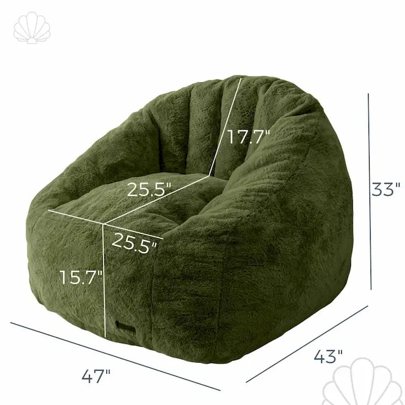 Pouf géant, pouf surdimensionné en forme de coquillage avec rembourrage