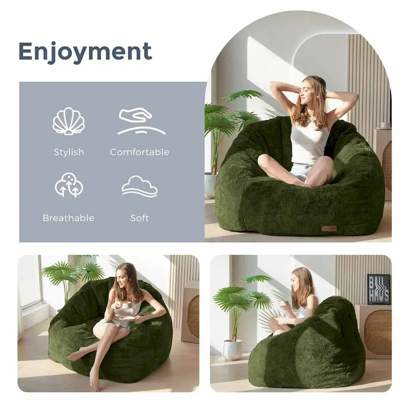 Pouf géant, pouf surdimensionné en forme de coquillage avec rembourrage