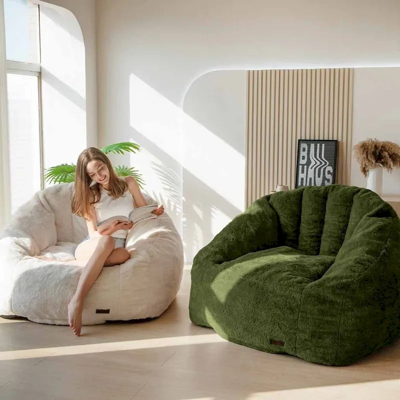 Pouf géant, pouf surdimensionné en forme de coquillage avec rembourrage
