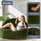 Pouf géant, pouf surdimensionné en forme de coquillage avec rembourrage