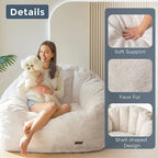 Pouf géant, pouf surdimensionné en forme de coquillage avec rembourrage