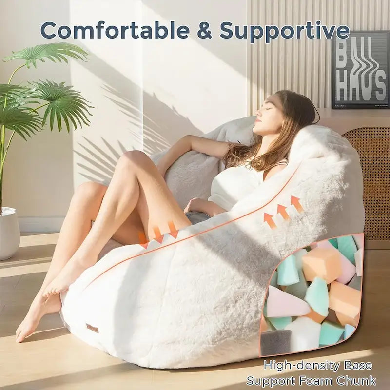 Pouf géant, pouf surdimensionné en forme de coquillage avec rembourrage