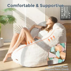 Pouf géant, pouf surdimensionné en forme de coquillage avec rembourrage