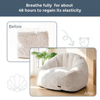 Pouf géant, pouf surdimensionné en forme de coquillage avec rembourrage