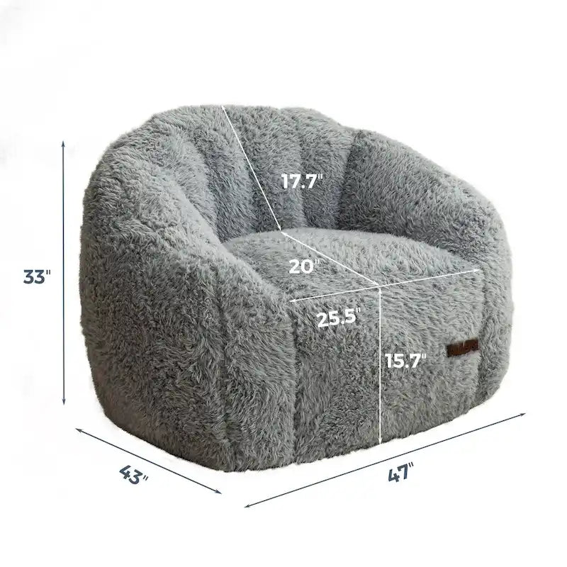 Pouf géant, pouf surdimensionné en forme de coquillage avec rembourrage