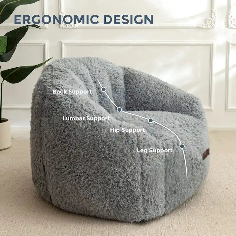 Pouf géant, pouf surdimensionné en forme de coquillage avec rembourrage