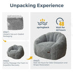 Pouf géant, pouf surdimensionné en forme de coquillage avec rembourrage