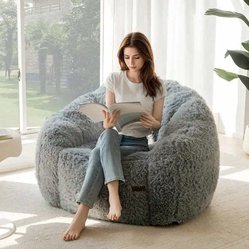Pouf géant, pouf surdimensionné en forme de coquillage avec rembourrage