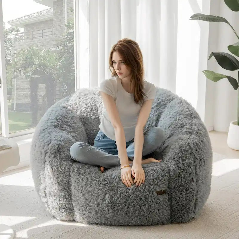 Pouf géant, pouf surdimensionné en forme de coquillage avec rembourrage