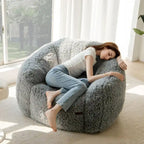 Pouf géant, pouf surdimensionné en forme de coquillage avec rembourrage