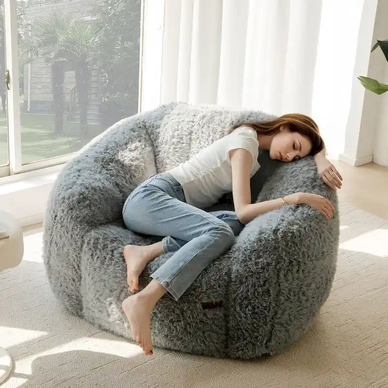Pouf géant, pouf surdimensionné en forme de coquillage avec rembourrage