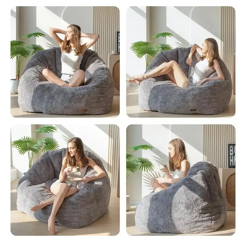 Pouf géant, pouf surdimensionné en forme de coquillage avec rembourrage