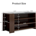 Îlot de cuisine en bois de 55 pouces avec rangement, table îlot fixe à 5 niveaux avec 5 étagères