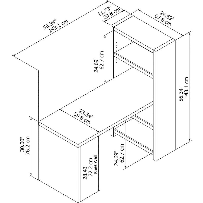 Bureau-bibliothèque Echo 56W de Bush Business Furniture