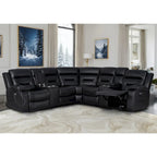 109 Power Reclining Sectional Couch, Modular Livingroom Recliner Sofa with 2 Storage Console & 4 Cup Holders