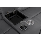 Canapé d'angle inclinable électrique 109, canapé inclinable modulable pour salon avec 2 consoles de rangement et 4 porte-gobelets