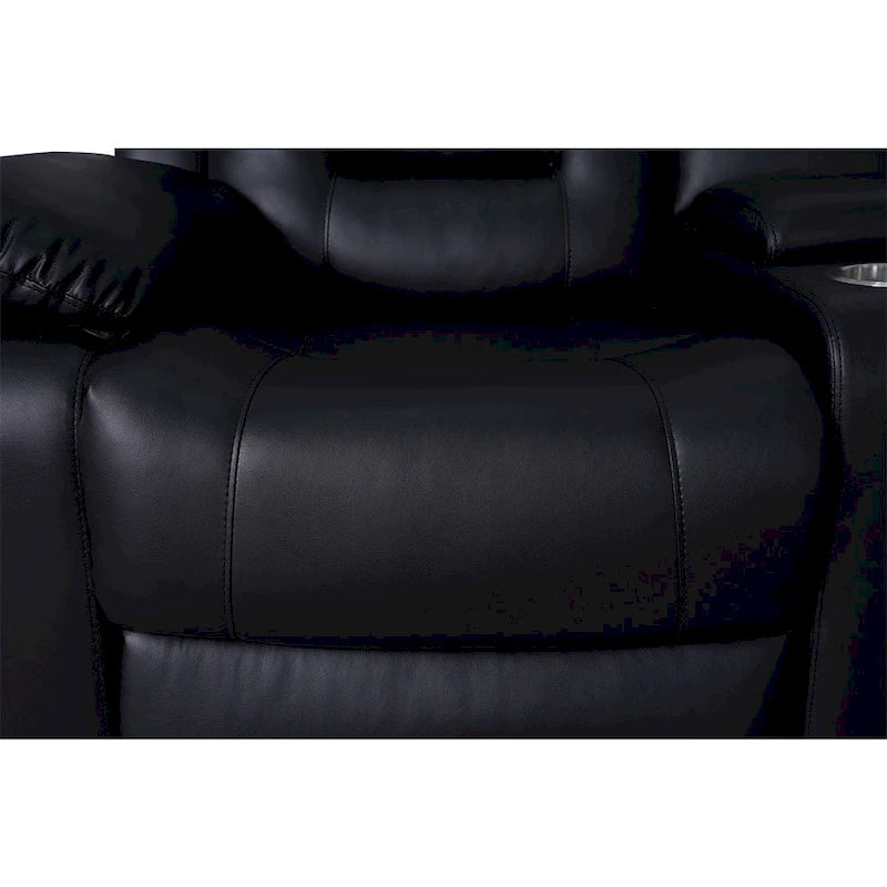 Canapé d'angle inclinable électrique 109, canapé inclinable modulable pour salon avec 2 consoles de rangement et 4 porte-gobelets