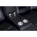 Canapé d'angle inclinable électrique 109, canapé inclinable modulable pour salon avec 2 consoles de rangement et 4 porte-gobelets