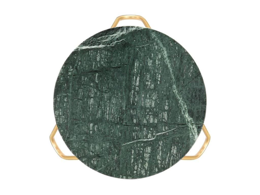 Table basse en marbre vert, 40 x 40 x 40 cm
