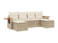Ensemble de mobilier de jardin en résine tressée beige - dlz1766580604009