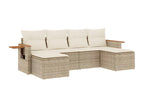 Ensemble de mobilier de jardin en résine tressée beige - dlz1766580604009