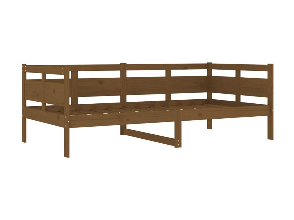 Lit en bois massif marron, 90 x 190 cm