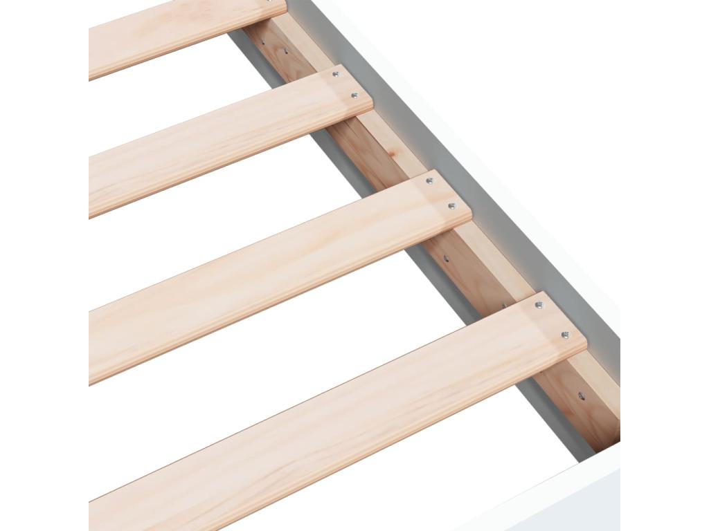 Cadre de lit en bois d'ingénierie blanc, 150 x 200 cm