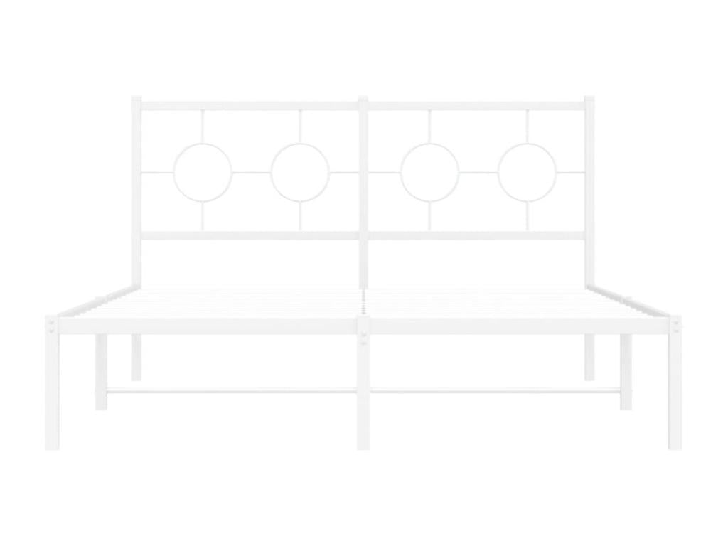Cadre de lit en métal blanc, 140 x 190 cm